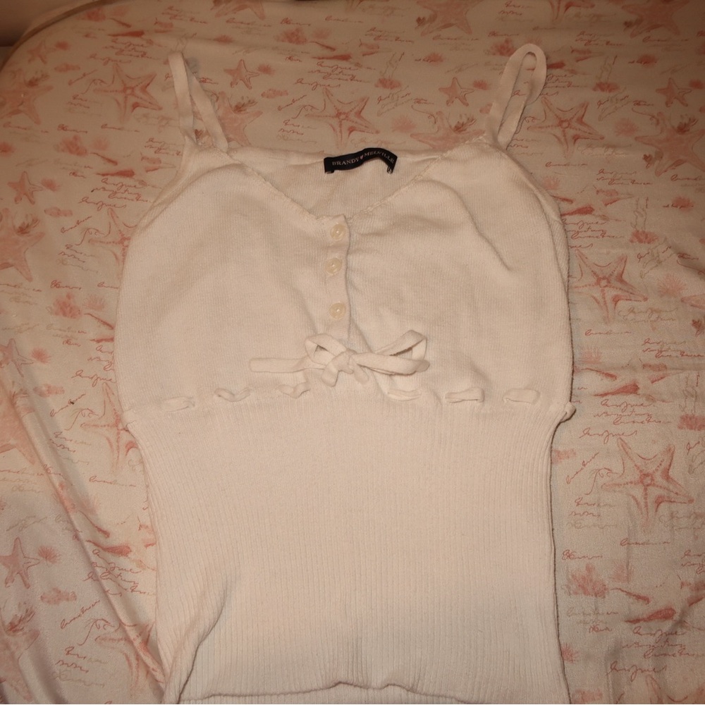 Brandy Melville White Sleeveless Top